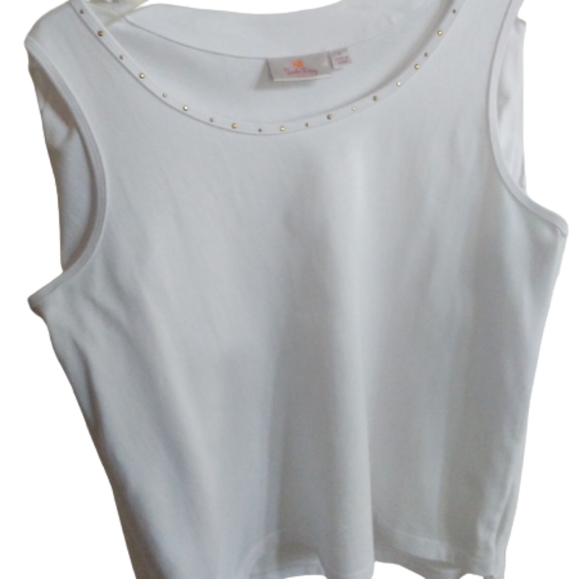 Quacker Factory Twin Set Size L White Beaded Long Sleeve Cardigan Shell - Picture 6 of 15